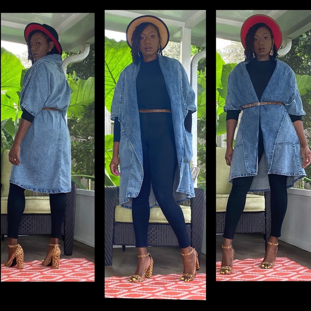 Denim Waterfall Trench Coat